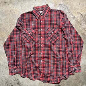 Vintage 70s Youngbloods Red Plaid Western Button Up Shirt